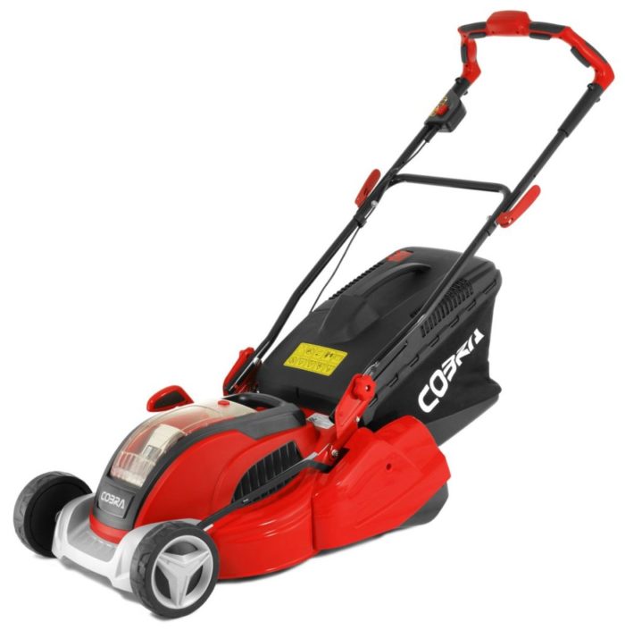Cobra RM4140V Battery Rear Roller Lawn Mower with 4Ah Battery Charger